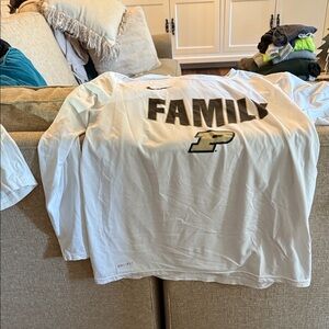 Nike Kids White Long Sleeve Tee with Family Print